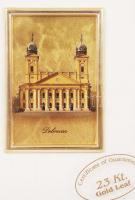 Debrecen Református nagytemplom, nyomat, aranyozott, keretben, 14×12 cm