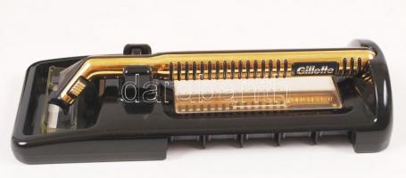 Gillette gold edition, aranyozott borotva tartó, műanyag, eredeti dobozában, h:12 cm
