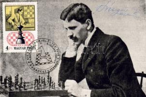 Maróczy sakknagymester alkalmi bélyegzés + bélyeg