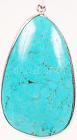 Türkiz medál ezüst (Ag) láncon, jelzett, 4,5 g /
turquoise pendant with silver necklace, 4,5 g