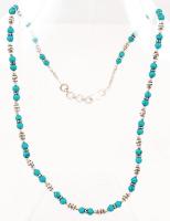 Türkiz-ezüst színű gyöngysor / Turquoise silver colored necklet