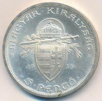 1938. 5P Ag "Szent István" T:1-,2 Adamo P8.1