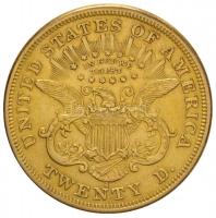 Amerikai Egyesült Államok 1875S 20$ Au "Liberty" (33.35g/0.900) T:2- ph.
USA 1875S 20 Doll...