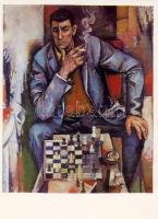 Sakkozó színes reprodukció