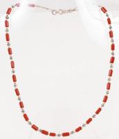 Korall színű nyaklánc, h: 40 cm / coral colored necklet