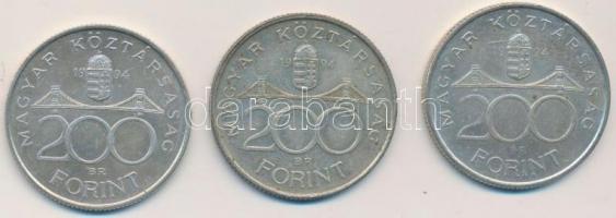 1994. 200Ft Ag "Deák" (3x) T:2
Adamo F13.1