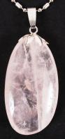 Rózsakvarc függő ezüst (Ag) láncon, jelzett, 6,1 g /
rose quartz pendant with silver nacklace
