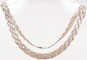 Ezüst (Ag) nyakék szalagfonatos díszítéssel, jelzett, 18,6 g /
silver necklace, 18,6 g