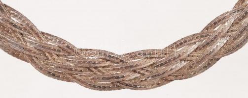 Ezüst (Ag) nyakék szalagfonatos díszítéssel, jelzett, 18,6 g /
silver necklace, 18,6 g