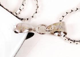 Pau kagyló medál ezüst (Ag) láncon, jelzett, 5,4 g /
paua pendant with silver necklace, 5,4 g