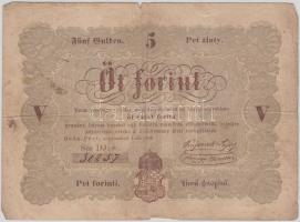 1848. 5Ft "Kossuth bankó" piros T:III,III-
Adamo G109