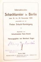 Internationales Schachturnier in Berlin. Berlin 1926. Bernhard Kagan