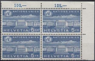 ENSZ Európai Hivatala 1960 Főépület ívsarki négyestömb Mi 33 (2 érték falcos)