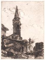 Rimaszéky-Richter Aladár (1898-?): Budapest 1945. Rézkarc 4/50, papír, jelzett, 31×23 cm