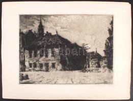 Rimaszéky-Richter Aladár (1898-?): Budapest 1945. Rézkarc 4/50, papír, jelzett, 23×31 cm