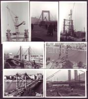 cca 1960 Erzsébet híd építése 7 db fotó 6x9 cm