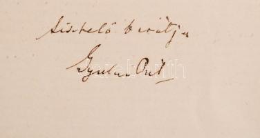 1887 Gyulai Pál (1826-1909), a Magyar Tudományos Akadémia elnökének saját kézzel írt levele, melyben...