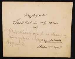 1899 Szász Károly (1829-1905) drámaíró, református püspök saját kézzel írt levele, melyben jelzi Szé...