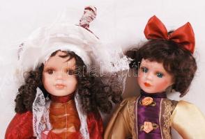 2 db porcelán fejű baba, jó állapotban, m:38 cm (2×)