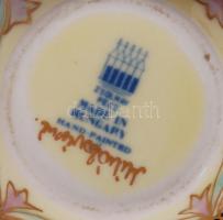 Zsolnay porcelán kék-lila, kézzel festett virágmintás váza, hibátlan, jelzett, m: 13 cm /
Hand paint...