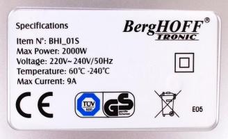 Berghoff indukciós főzőlap, eredeti dobozában, működik, 37×32 cm