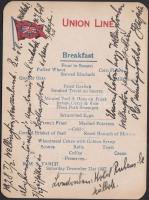 1927 R.M.S. Tahiti reggeli menükártya / Menu card