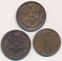 Finnország 1911-1913. 1p Br "II. Miklós" (3xklf) T:1-,2
Finland 1911-1913. 1 Penni "N...