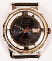 cca 1930 Anker 21 köves, korai naptáras, működőképes férfi karóra, hozzá régi szíj és régi órésdoboz / Swiss watch. Works