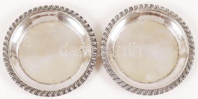Ezüst (Ag.) poháralátét párban, jelzett, d:7,5 cm, nettó: 36 g