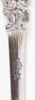 Ezüst (Ag.) levélbontó, jelzett, monogramos, gazdagon díszítet, h:16,5 cm, nettó: 23 g