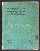 1935 Bp. VIII., Heinrich A. és Fiai Részvénytársaság Vasnagykereskedés 1935. július havi árjegyzéke,...