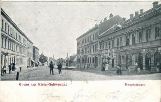 1899 Schwechat, Klein-Schwechat, Hauptstrasse / Main street, café (b)