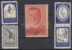 1939-1943 Horthy Miklós jubileum, 5 db levélzáró