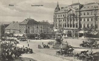 Pécs, Széchenyi tér, Takarékpénztár, emlékmű (EK)