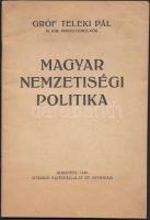 1940 Gróf Teleki Pál: Magyar nemzetiségi  politika. Bp., 1940, Stádium, 30p.