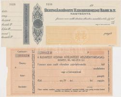 ~1920-1930. "Szatmárnémeti Kereskedelmi Bank Rt. Nagybánya" + "Budapesti Kisipari Hitelintézet Rt." + "Belvárosi Takarékpénztár Rt." 3xklf kitöltetlen csekk T:I,I-