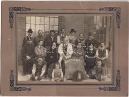 cca 1920 Margulies M. és társa bőrdíszműves műhely és alkalmazottak fotó 22x17 cm