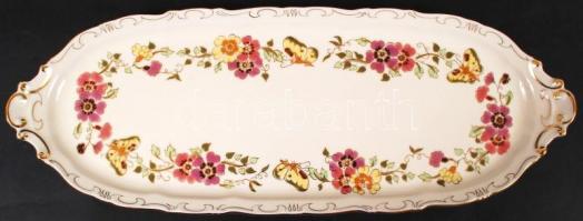 Zsolnay pillangó mintás süteményes készlet, kézzel festett, jelzett, hibátlan/ Zsolnay cake set