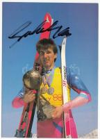 Klaus Sulzenbacher világbajnok aláírt képeslap, Klaus Sulzenbacher ski champion autograph signed card