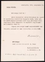 1945 Zubkovics György görögkeleti budai püspök saját kézzel aláírt levele, melyben megköszöni az egyhéz javainak megmentését a háborús pusztítástól