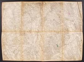 cca 1910 Pincehely és környéke vászon katonai térkép 50x40 cm
