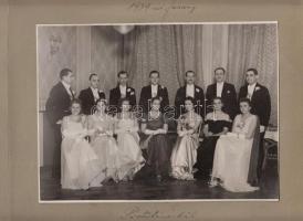 1939 Protestáns báli bálozók nagyméretű fotó + 2 kisebb
