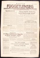 1956 Bp., Magyar Függetlenség, a Magyar Nemzeti Forradalmi Bizottmány lapja a forradalom híreivel, I. évfolyam 4. szám, 1956. november 1.