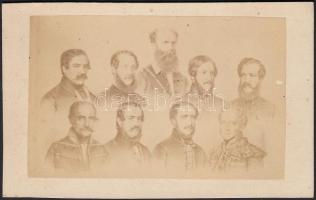 cca 1848 Az első magyar felelős kormány (Batthyány-kormány), keményhátú fotó, 6x10 cm