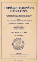 1916 Természettudományi közlöny 9 száma pótfüzetekkel.  Vegyes állapotú