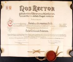 1947 Szegedi egyetem jogi diploma Kossuth címeres függőpecséttel