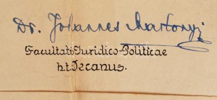 1947 Szegedi egyetem jogi diploma Kossuth címeres függőpecséttel