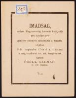 1898 Imádság, melyet Magyarország koronás királynéja gyászos elhunyta alkalmából a temetés idejében Nagyszalontán elmondott Szél Kálmán esperes 4p