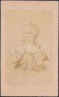 cca 1780 II. (Nagy) Katalin orosz cárnő, keményhátú fotó (cca 1880), 6x10 cm / Catherine the Great of Russia