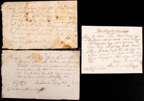 cca 1800 Olaszliszka környéki földbirtokosok által aláírt 3 db magyar nyelvű nyugta